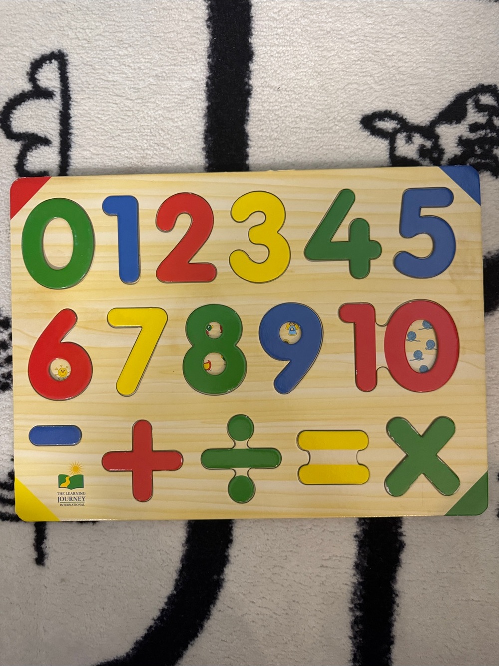 Wooden Number Puzzle Board - Multicolor Educational Toy